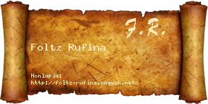 Foltz Rufina névjegykártya